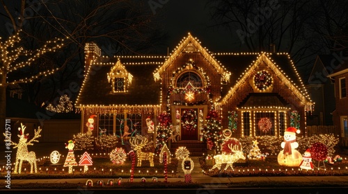 Suburban Home with Spectacular Christmas Light Display

