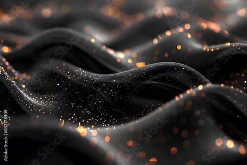 Black Glittering Wave Background