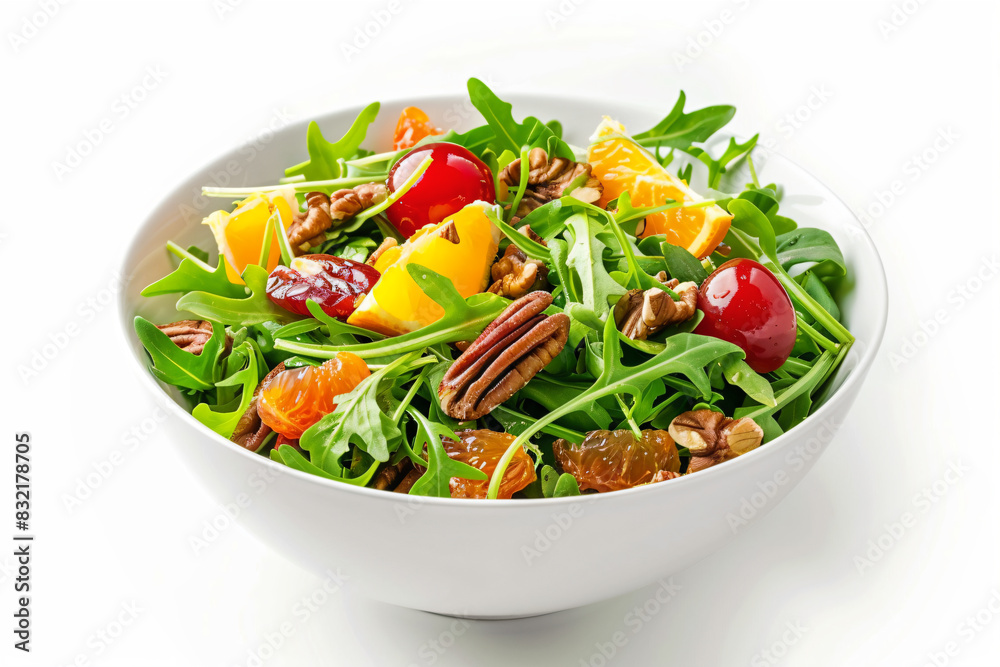 a bowl of salad with oranges pecans and nuts a bowl of salad with oranges pecans and nuts