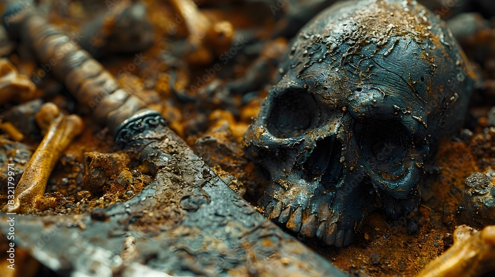 Gothic Death Card Amongst Timeworn Bones A Symbol of Supernatural Fate