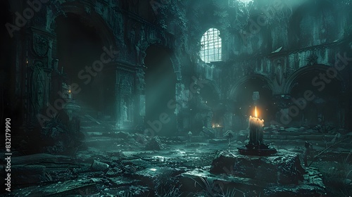 The High Priestess Illuminated A Gothic Crypts Mystical Revelation photo