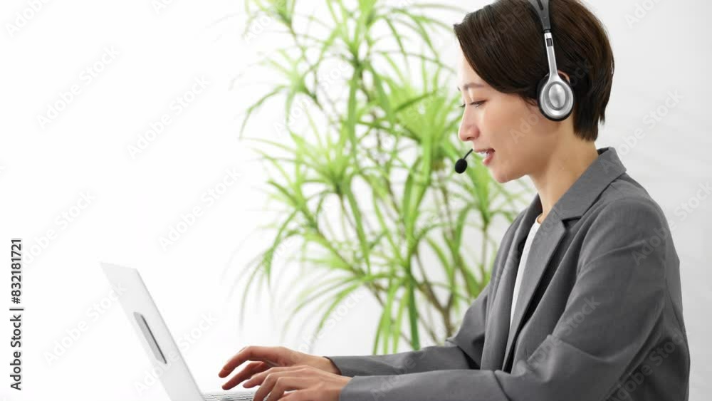 若い女性のオペレーター　ビジネスイメージ