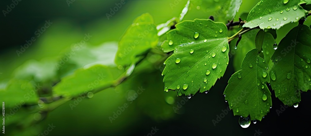 succulent of rainy season raindrop on green leaf. Creative banner. Copyspace image succulent of rainy season raindrop on green leaf. Creative banner. Copyspace image