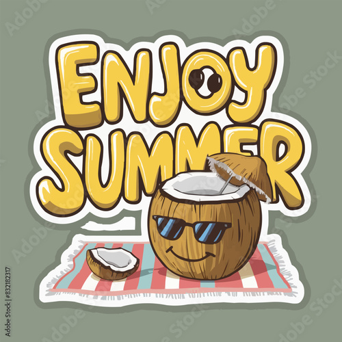 Summer vacation, hello summer, sale poster, Summer holidays t-shirt design, illustration design.