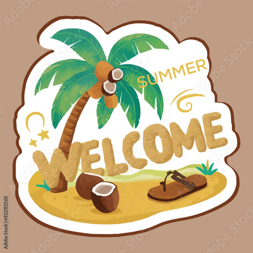Summer vacation, hello summer, sale poster, Summer holidays t-shirt design, illustration design.