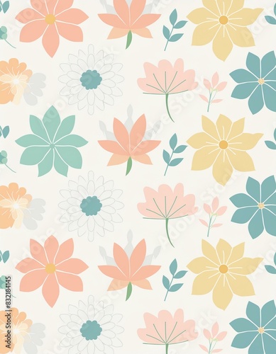 seamless pattern with flowers floral background wallpaper