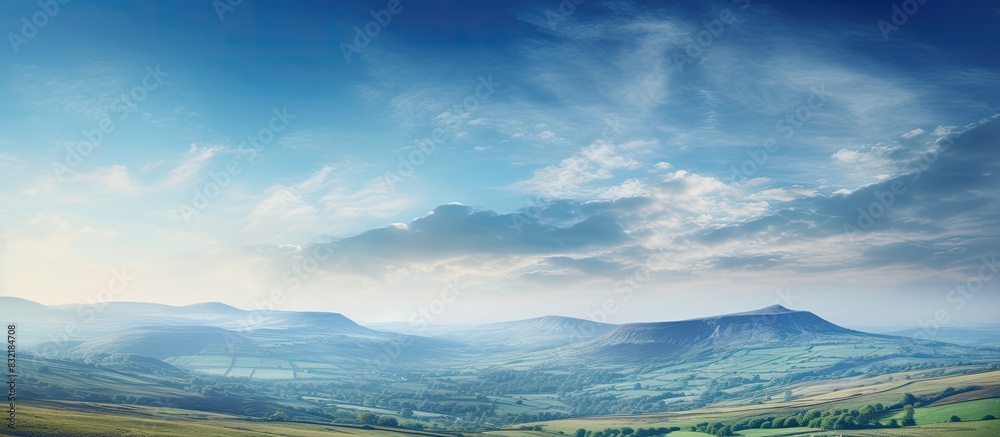 Sky and mountain in Peak district. Creative banner. Copyspace image Sky and mountain in Peak district. Creative banner. Copyspace image
