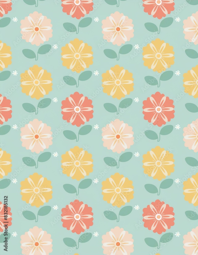 seamless pattern with flowers floral background wallpaper