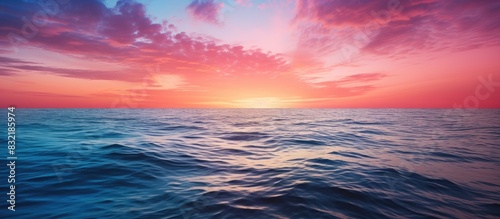 Beautiful sky at twilight times on the sea. Creative banner. Copyspace image