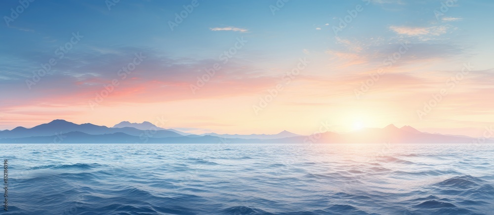 Coastal scenery where the morning sun rises. Creative banner. Copyspace image