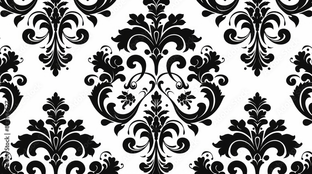 Black pattern on a white background A seamless design for fashion textile wallpaper wrapping paper fabric and home decoration A straightforward repeating pattern