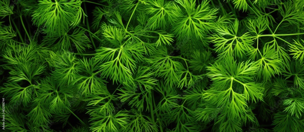 Green leaves of dill as background Close up. Creative banner. Copyspace image Green leaves of dill as background Close up. Creative banner. Copyspace image