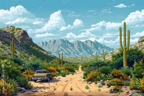 Desert Landscape Illustration Set