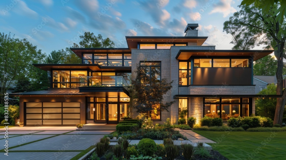 A smart American home with interconnected devices, voice-activated systems, and automated features, in a contemporary style. --ar 16:9 --style raw Job ID: b7e1b1c4-3e95-4b54-965f-66c8f1c187b0 A smart American home with interconnected devices, voice-activated systems, and automated features, in a contemporary style. --ar 16:9 --style raw Job ID: b7e1b1c4-3e95-4b54-965f-66c8f1c187b0