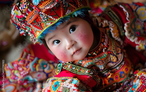 A child in traditional clothes