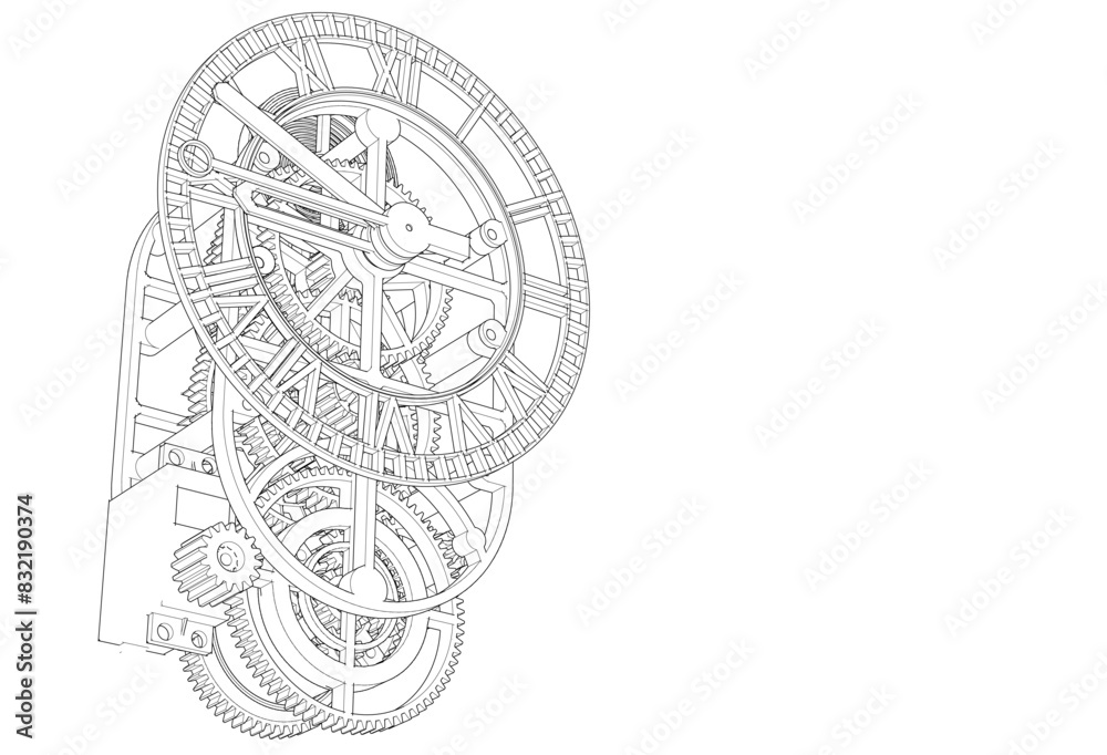 Obraz premium clock graphic symbol 3d illustration 