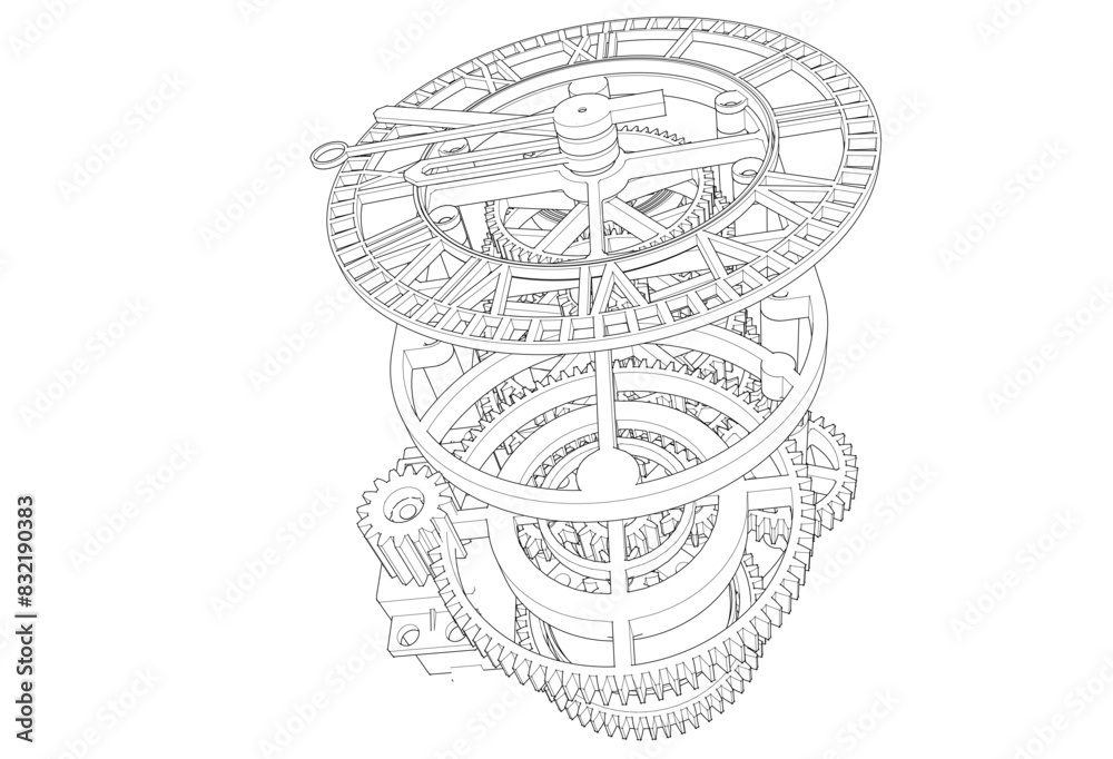 Obraz premium clock graphic symbol 3d illustration 