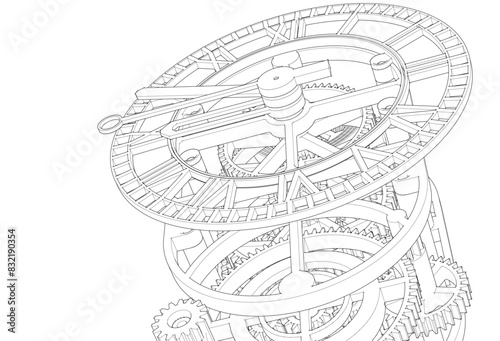 clock graphic symbol 3d illustration	
