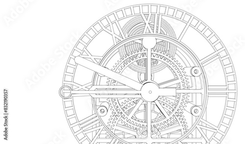 clock graphic symbol 3d illustration	
