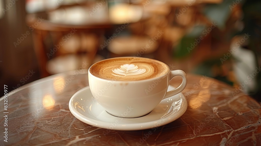 Fototapeta premium cup of coffee on table in cafe 