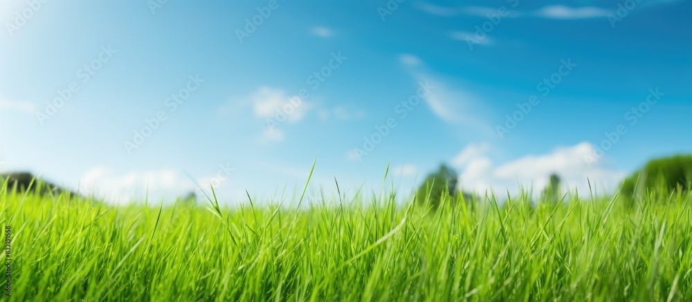 beautiful green grass after moving at sunny day nature background. Creative banner. Copyspace image beautiful green grass after moving at sunny day nature background. Creative banner. Copyspace image