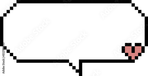 8bit retro game pixel speech bubble balloon icon sticker memo keyword planner text box banner, flat png transparent element design © buzstop