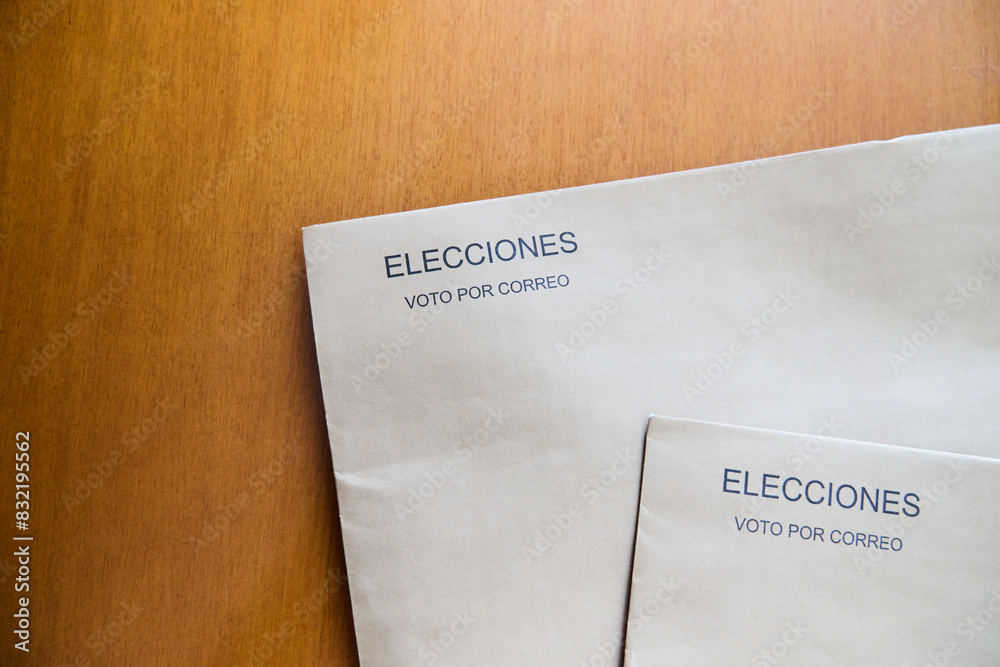Vote by mail for the 2024 elections to the European parliament. Big envelopes with voting documentation. Vote by mail for the 2024 elections to the European parliament. Big envelopes with voting documentation.
