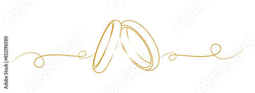 Line art wedding rings illustration couple day
