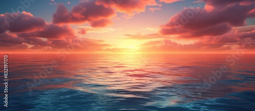 sunset on the sea. Creative banner. Copyspace image