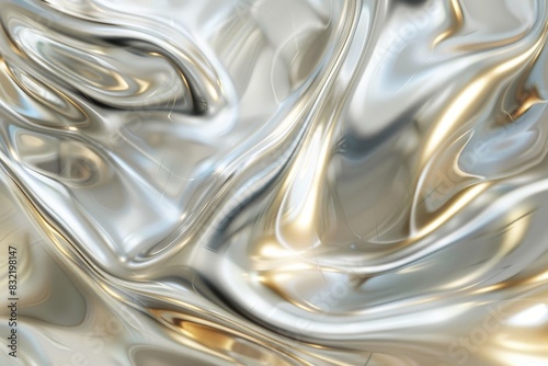 Abstract background with liquid metal texture. Contemporary metallic silver dynamic backdrop