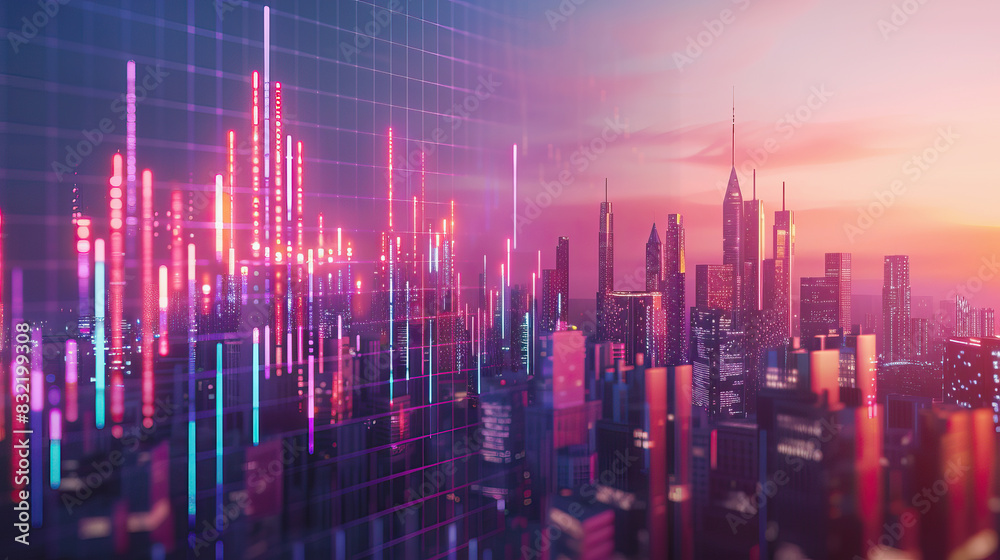 Futuristic Financial District: Neon-Lit Urban Progression. Futuristic Financial District: Neon-Lit Urban Progression.