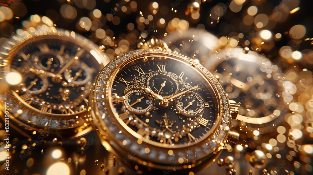 A mesmerizing scene clocks descending, a cascade of falling timepieces captured in motion A mesmerizing scene clocks descending, a cascade of falling timepieces captured in motion
