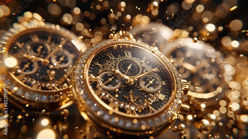 Wallpaper Mural A mesmerizing scene  clocks descending, a cascade of falling timepieces captured in motion Torontodigital.ca