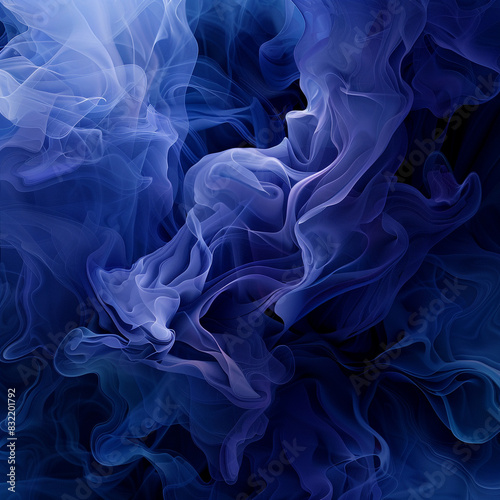Spa-themed indigo and cerulean fluid abstract, great for wellness visuals.