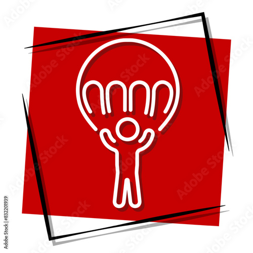 parachutist red banner. Vector illustration.