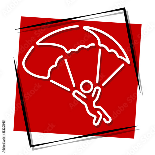 parachutist red banner. Vector illustration.