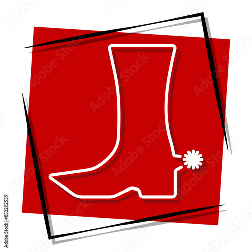 cowboy shoes red banner. Vector illustration.