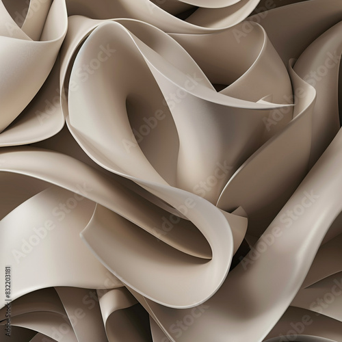 Soft taupe 3D shapes ideal for sophisticated interior design themes.