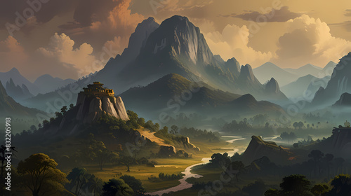 Mountain View Illustration Background