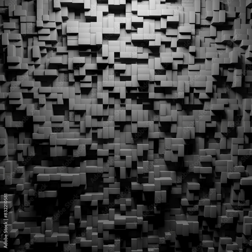 Dark black gray monochrome background. Abstract geometric blocks Dark black gray monochrome background. Abstract geometric blocks