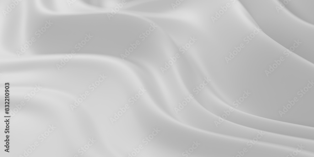 Naklejka premium Folded textile white cloth. Abstract white background with smooth lines