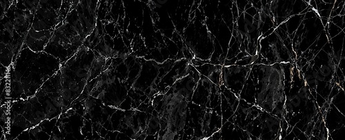 Black marble texture background with white veins