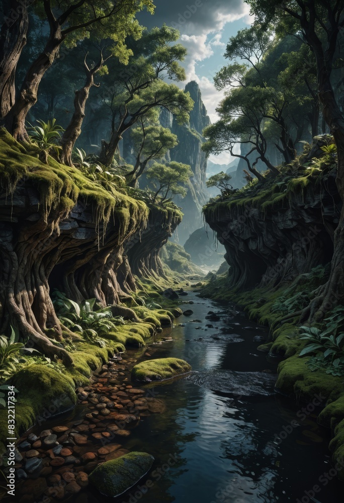 Fototapeta premium Mystical Forest Stream