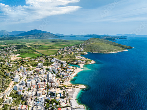 Saranda from a drone, Albanian Riviera, Albania