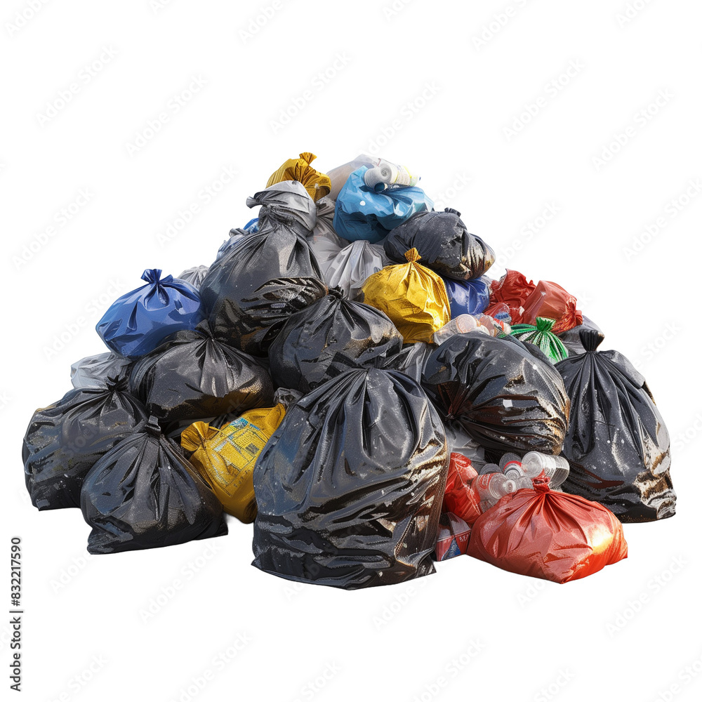 black garbage bags isolated in PNG black garbage bags isolated in PNG