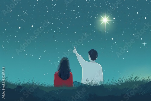 Stargazing Couple: A Romantic Night Under the Stars