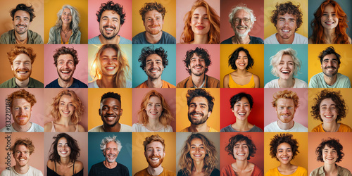 Compilation of Happy Faces Portraits.