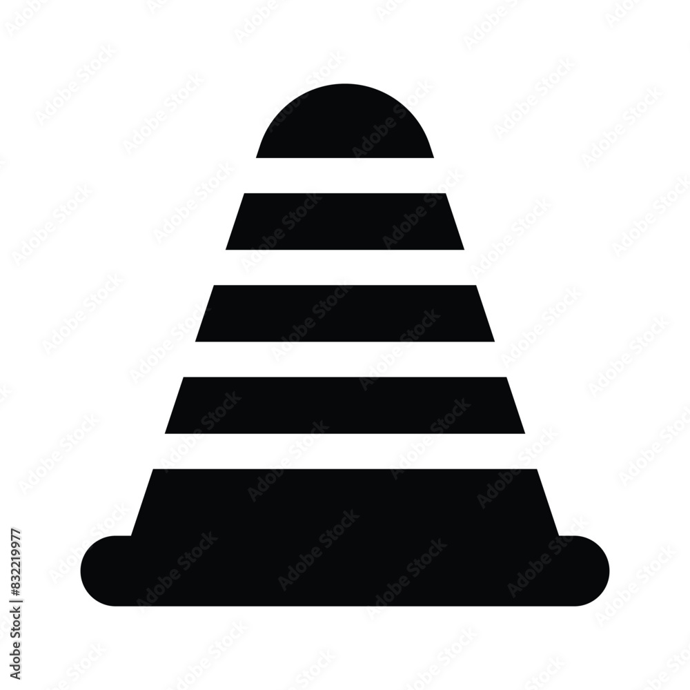 An amazing icon of traffic cone in modern style