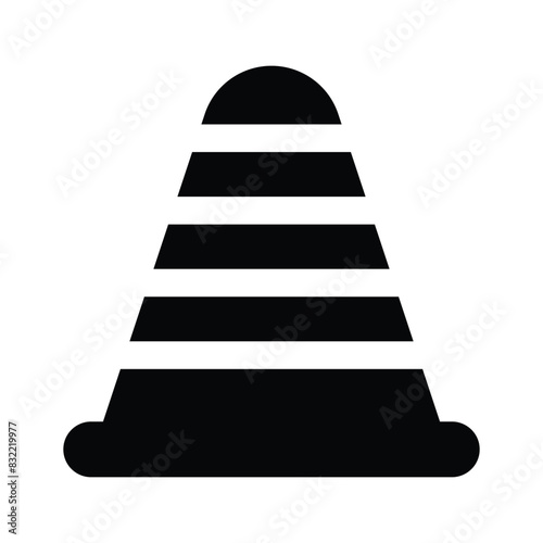 An amazing icon of traffic cone in modern style