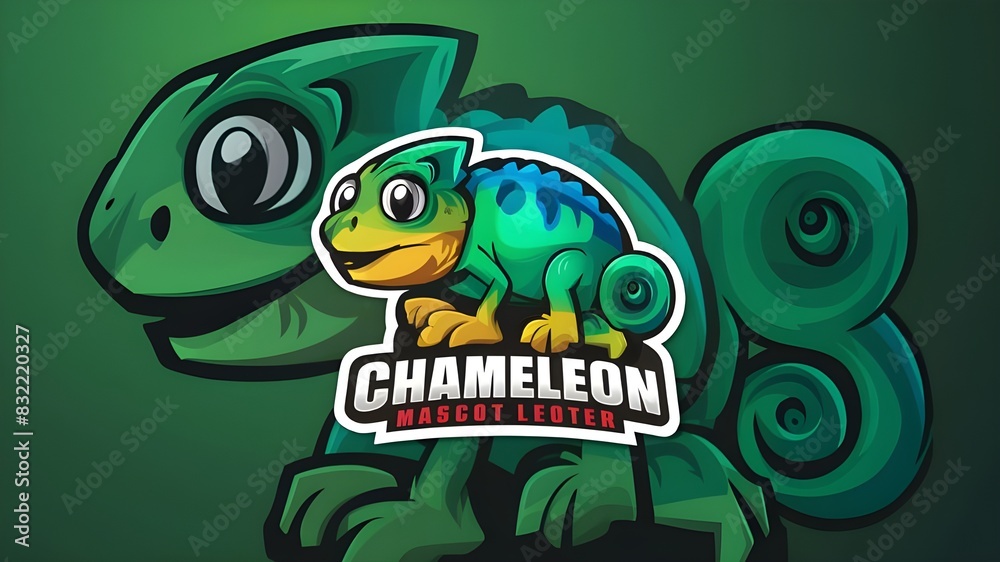 Cartoon Chameleon Mascot Logo Cartoon Chameleon Mascot Logo